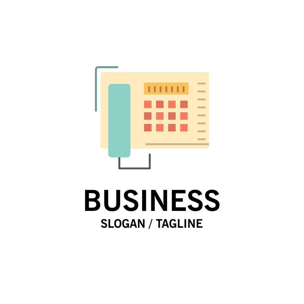 Telephone Fax Number Call Business Logo Template Flat Color vector