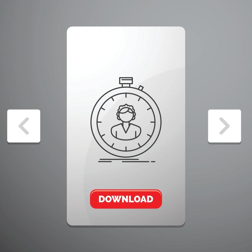 fast, speed, stopwatch, timer, girl Line Icon vector