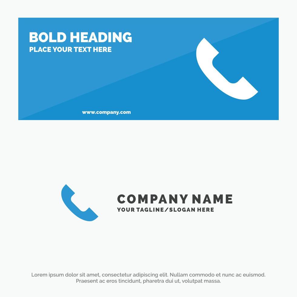 Call Phone Telephone Mobile SOlid Icon Website Banner and Business Logo Template vector