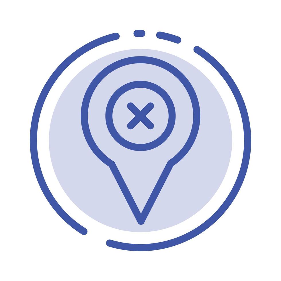 Add Pin Location Map Blue Dotted Line Line Icon vector