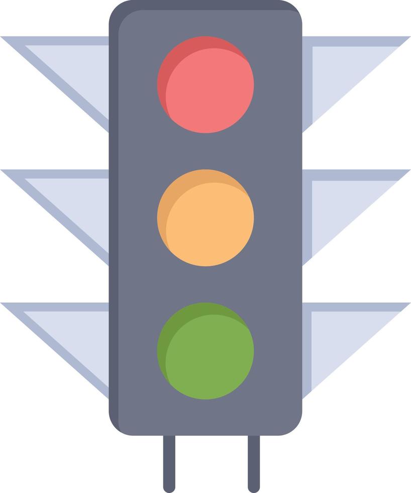 Traffic Sign Light Road  Flat Color Icon Vector icon banner Template