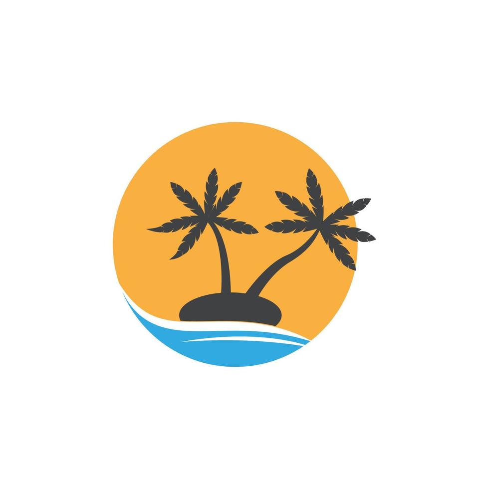 Palm tree summer logo vector