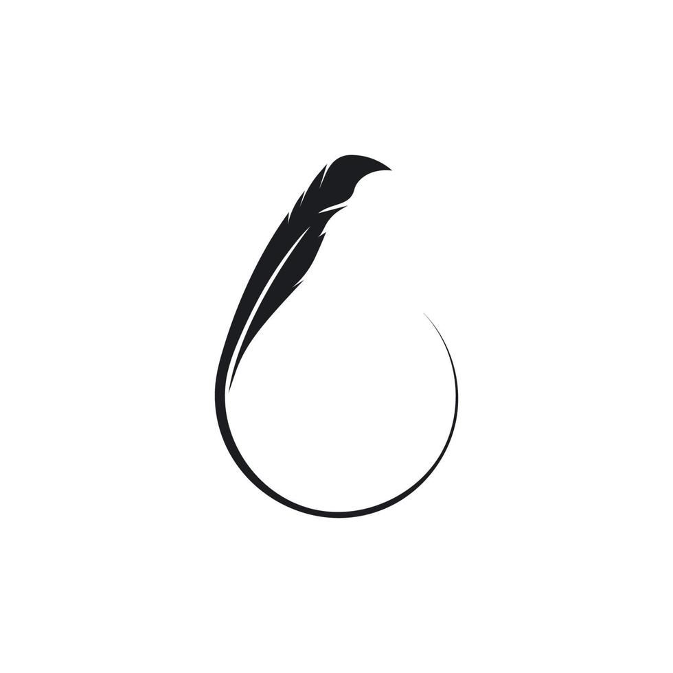 feather illustration logo vector