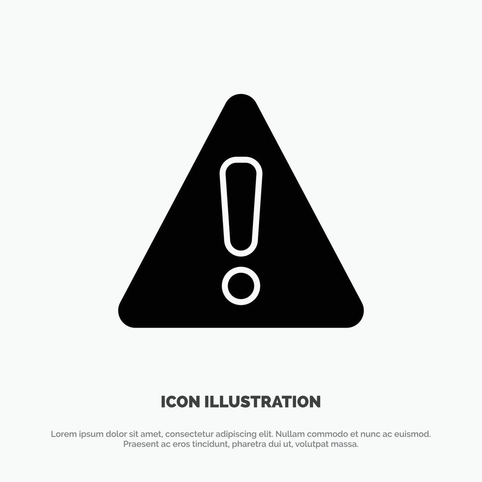 Alert Danger Warning Sign solid Glyph Icon vector