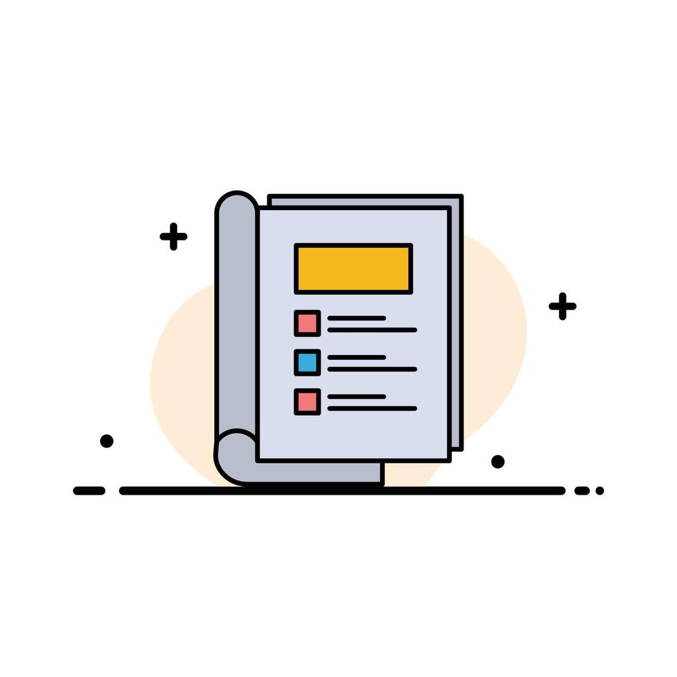 Book Bundle Layout Report  Business Flat Line Filled Icon Vector Banner Template
