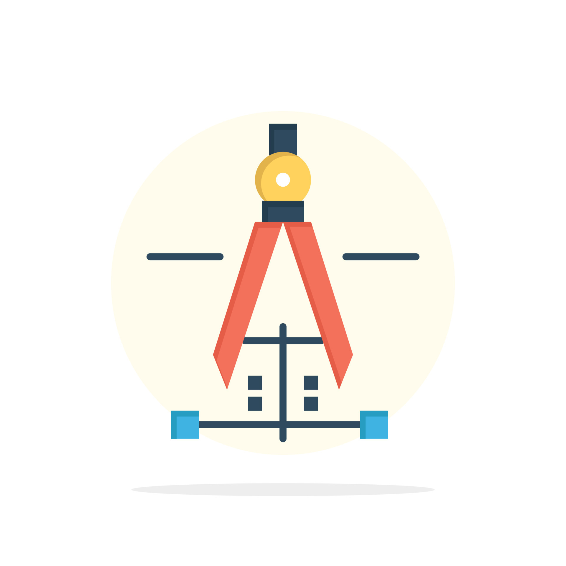 Compass Drawing Education Engineering Abstract Circle Background Flat