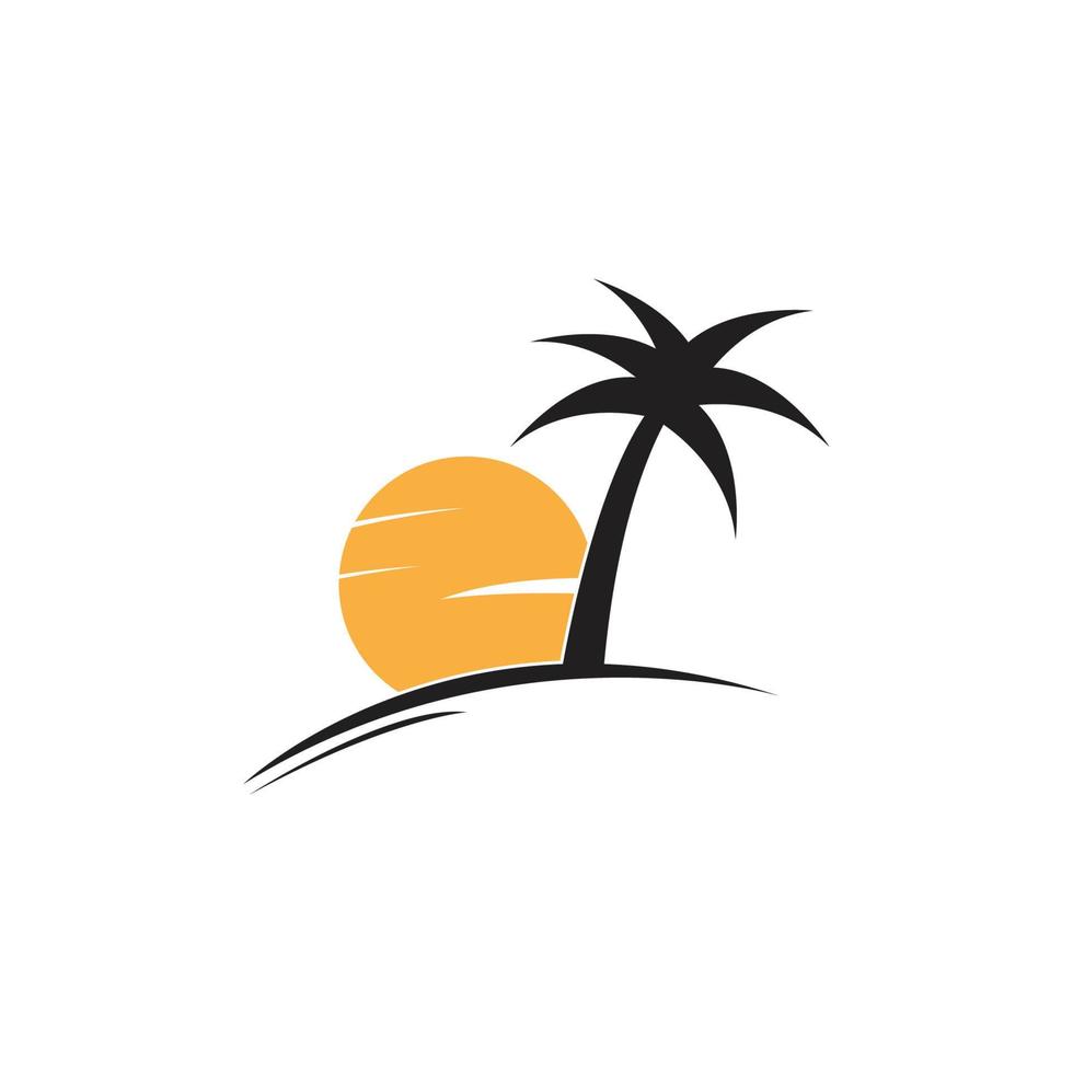 Palm tree summer logo vector