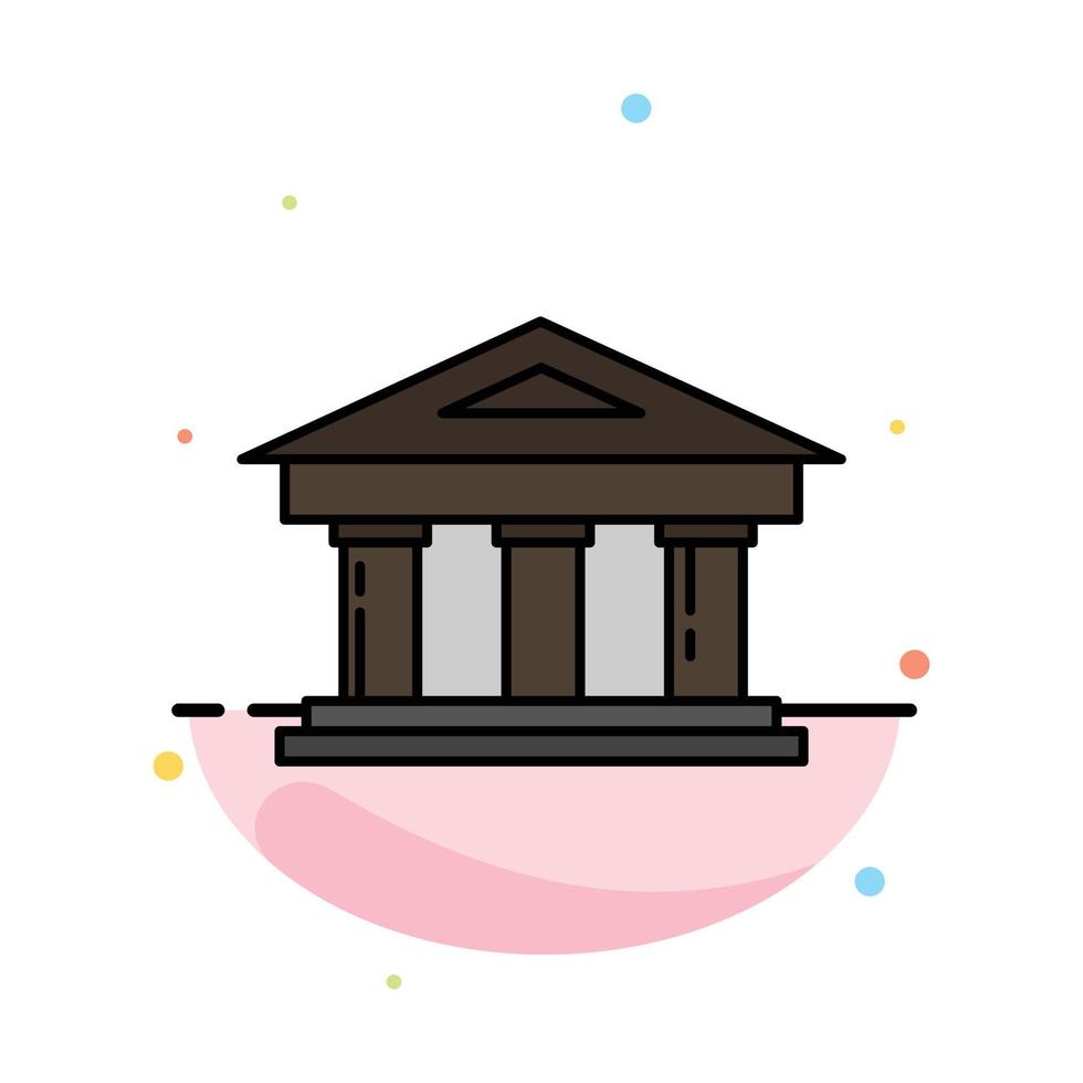 Bank Courthouse Finance Finance Building Abstract Flat Color Icon Template vector