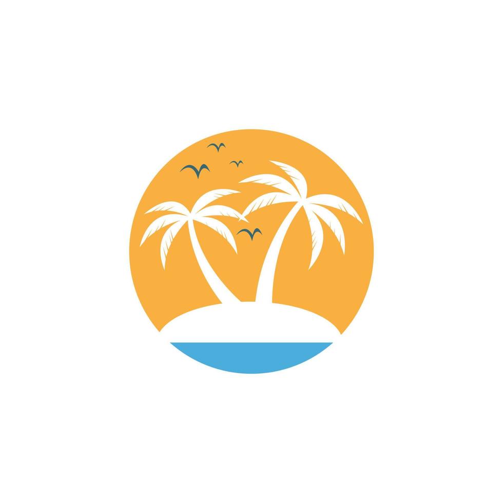 Palm tree summer logo vector