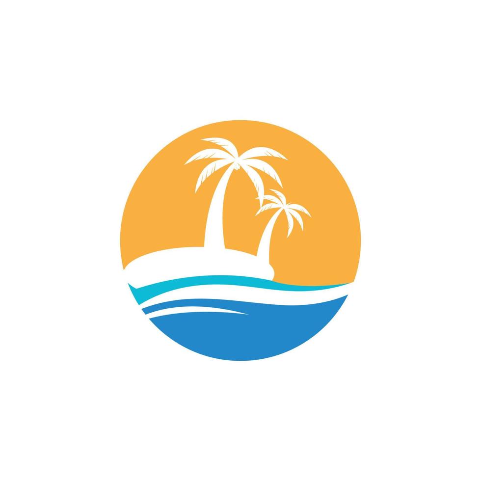 Palm tree summer logo vector