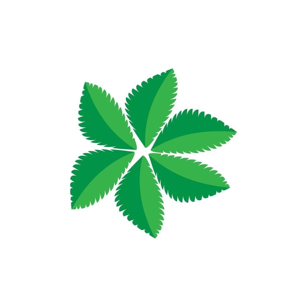 logo de hoja de menta vector