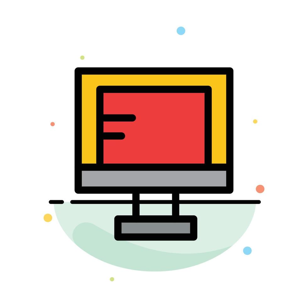 Computer Online Study School Abstract Flat Color Icon Template vector