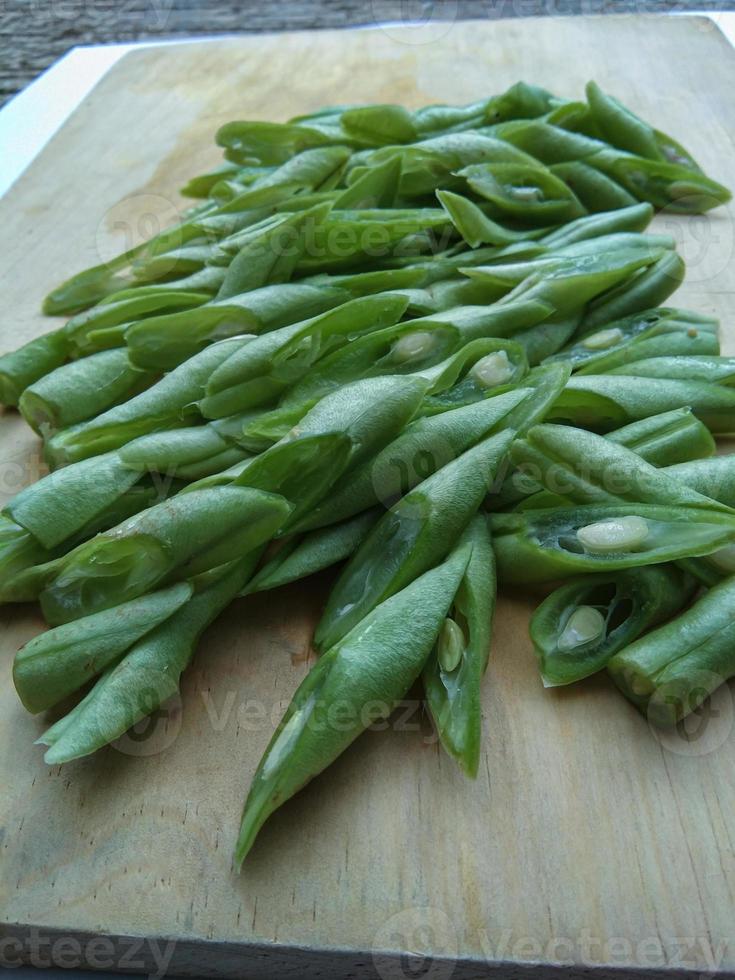 pieces of chickpeas with scientific name Phaseolus vulgaris which are ready to be processed into a lunch menu photo