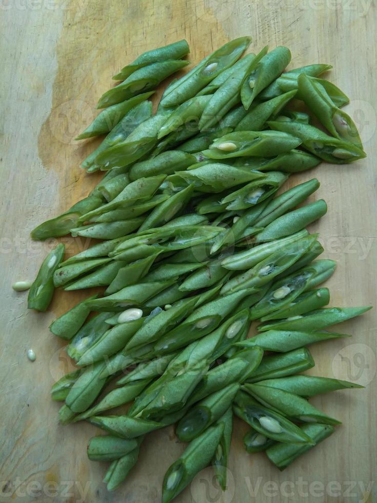 pieces of chickpeas with scientific name Phaseolus vulgaris which are ready to be processed into a lunch menu photo