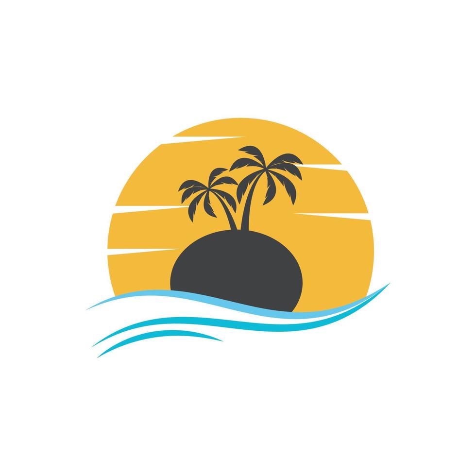 Palm tree summer logo vector