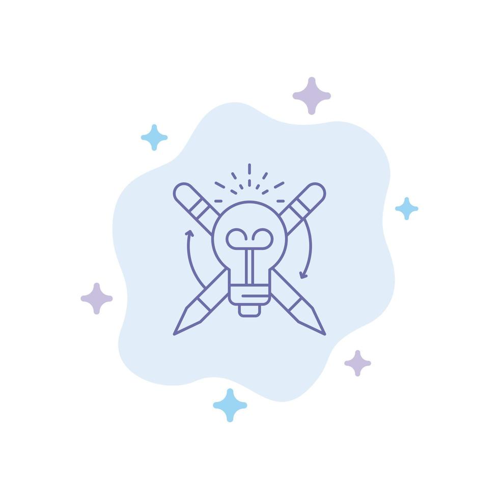 Success Bulb Light Focus  Blue Icon on Abstract Cloud Background vector