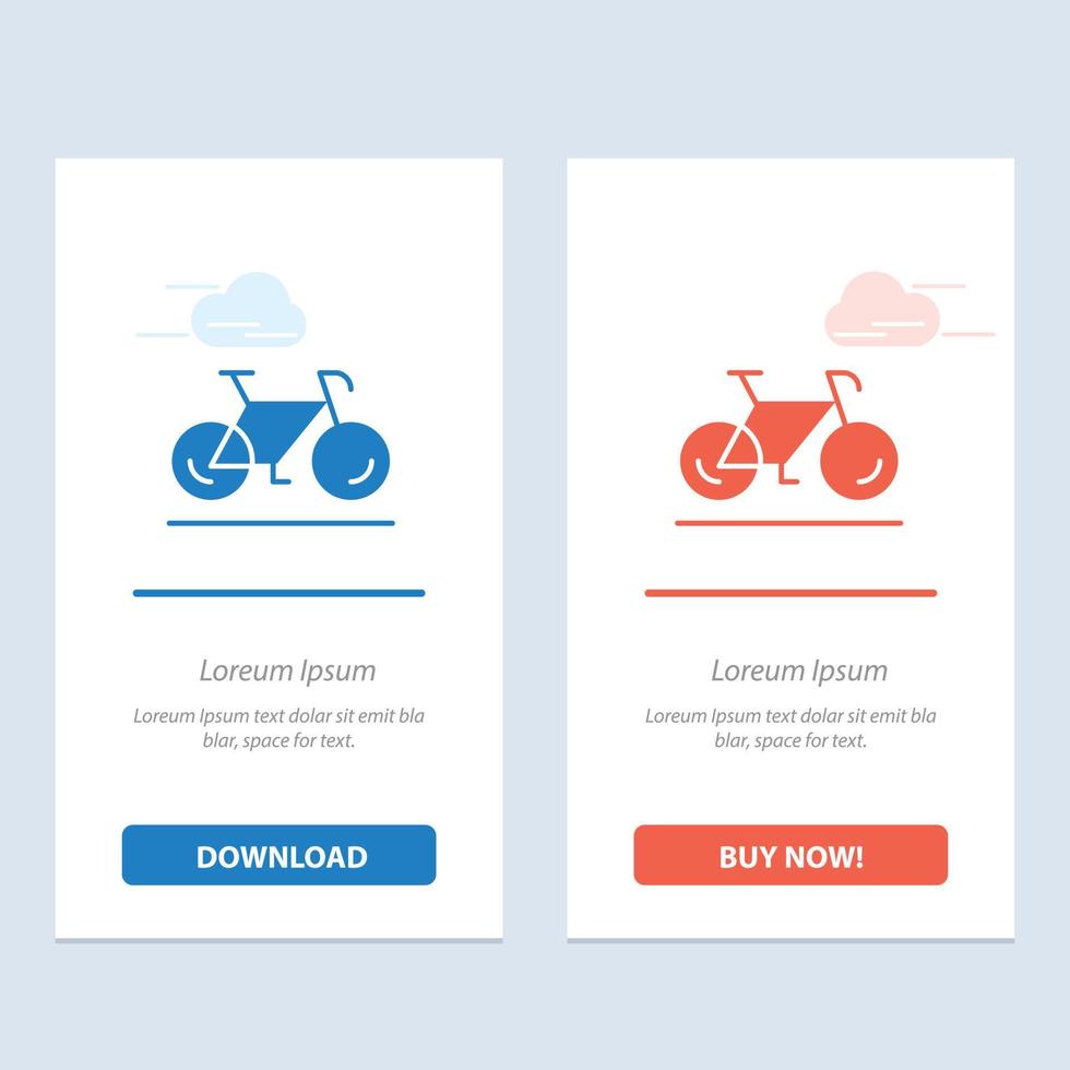 bicicleta movimiento caminar deporte azul y rojo descargar y comprar ahora plantilla de tarjeta de widget web vector