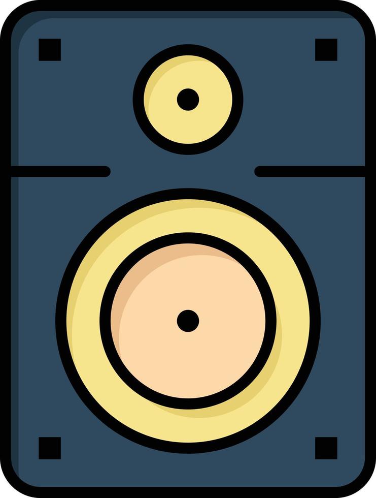 plantilla de banner de icono de vector de icono de color plano de educación de música alta de altavoz