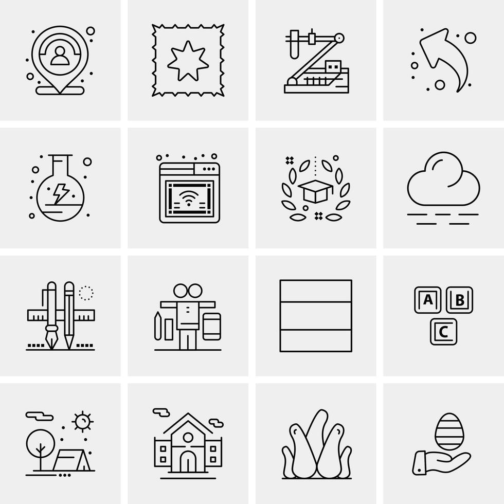 16 iconos de negocios universales vector ilustración de icono creativo para usar en proyectos relacionados con la web y dispositivos móviles