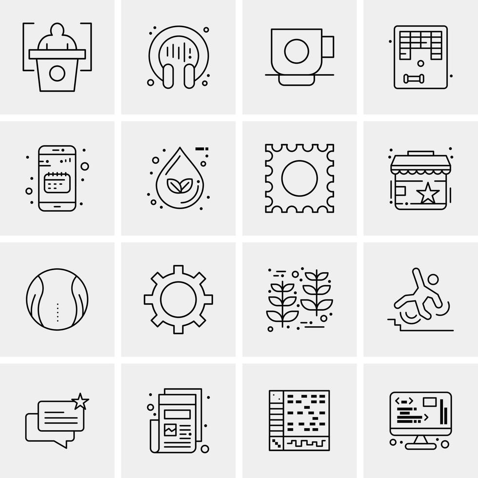 16 iconos universales de negocios vector ilustración de icono creativo para usar en proyectos relacionados con la web y dispositivos móviles