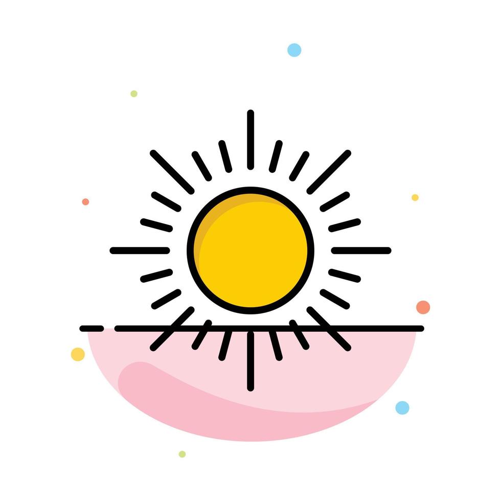 Sun Sunrise Sunset Abstract Flat Color Icon Template vector
