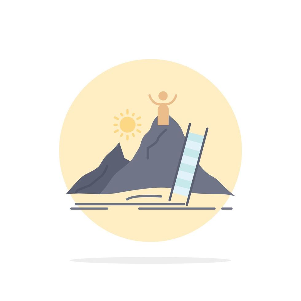 Success personal development Leader career Flat Color Icon Vector