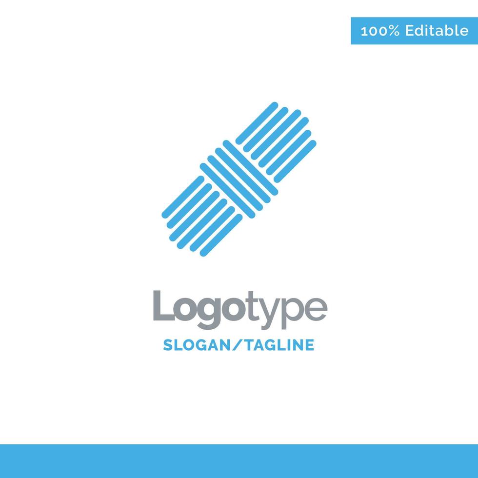 conjunto de paquete de cuerda plantilla de logotipo de empresa azul vector