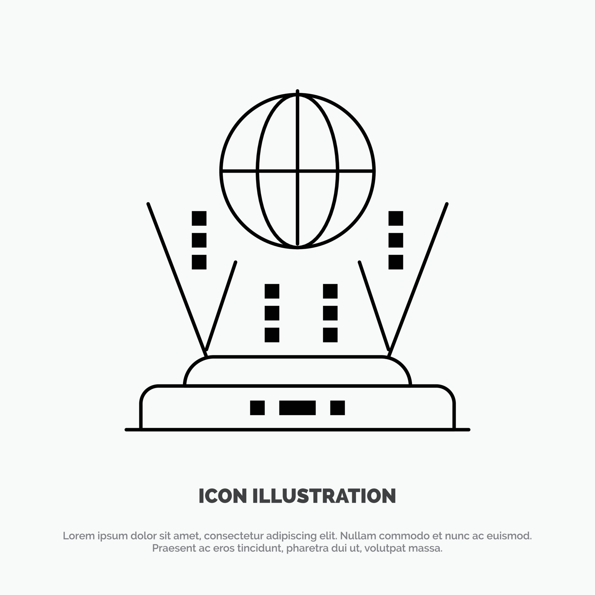 Globe Router Connect Line Icon Vector 13121823 Vector Art at Vecteezy