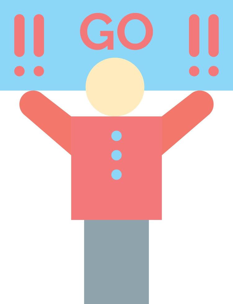 Fan Sport Support Supporter  Flat Color Icon Vector icon banner Template