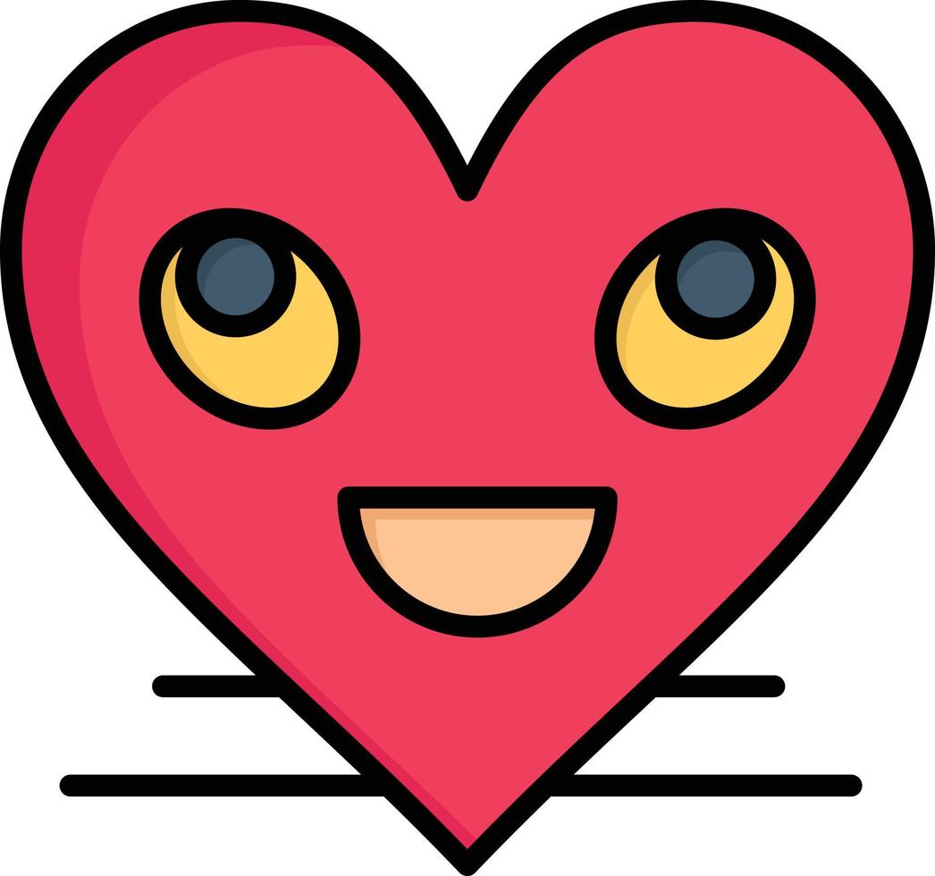 corazón emojis cara sonriente sonrisa color plano icono vector icono banner plantilla