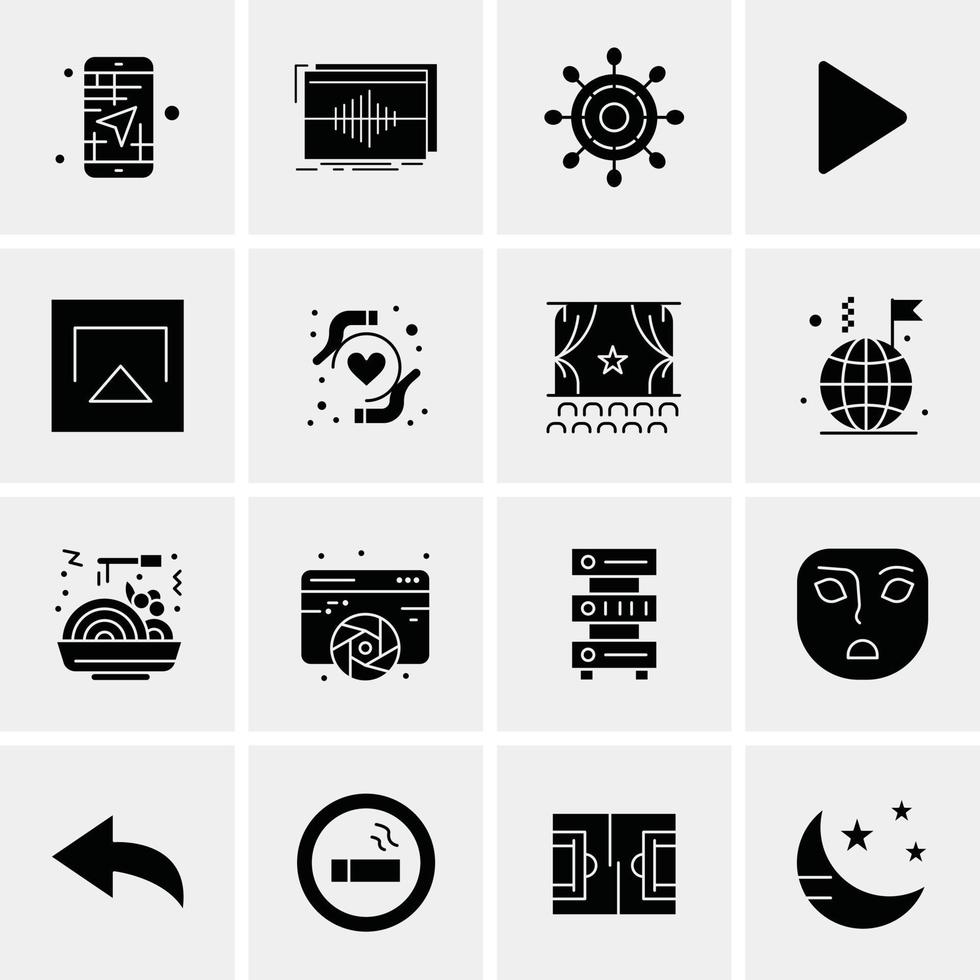 16 iconos de negocios universales vector ilustración de icono creativo para usar en proyectos relacionados con la web y dispositivos móviles