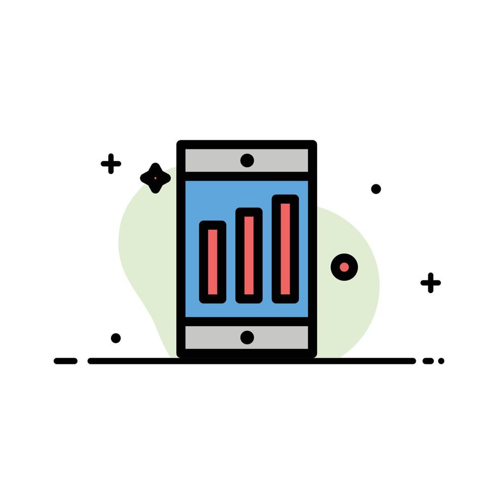 Mobile Cell Chart  Business Flat Line Filled Icon Vector Banner Template