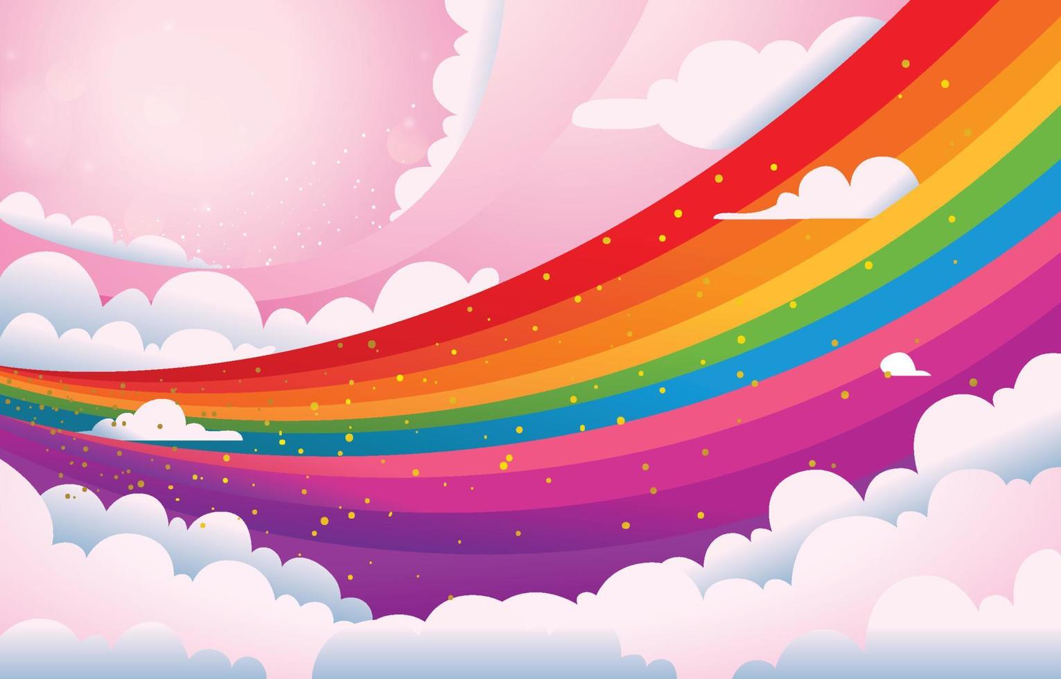 Beautiful Rainbow Background Template vector