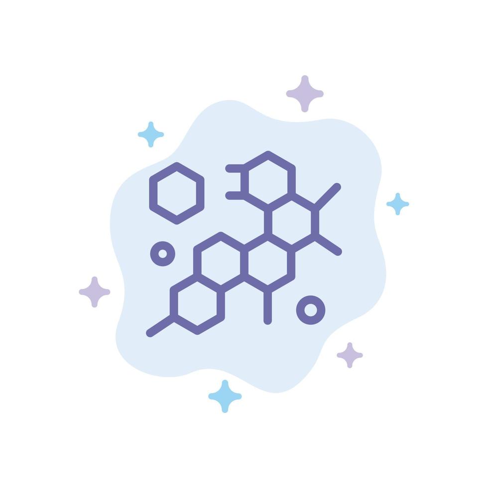 icono azul de la ciencia de la molécula celular en el fondo abstracto de la nube vector