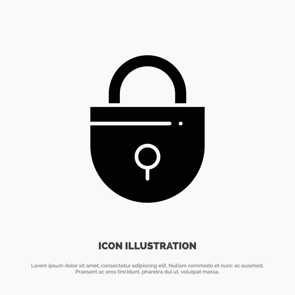 Internet Lock Locked Security solid Glyph Icon vector