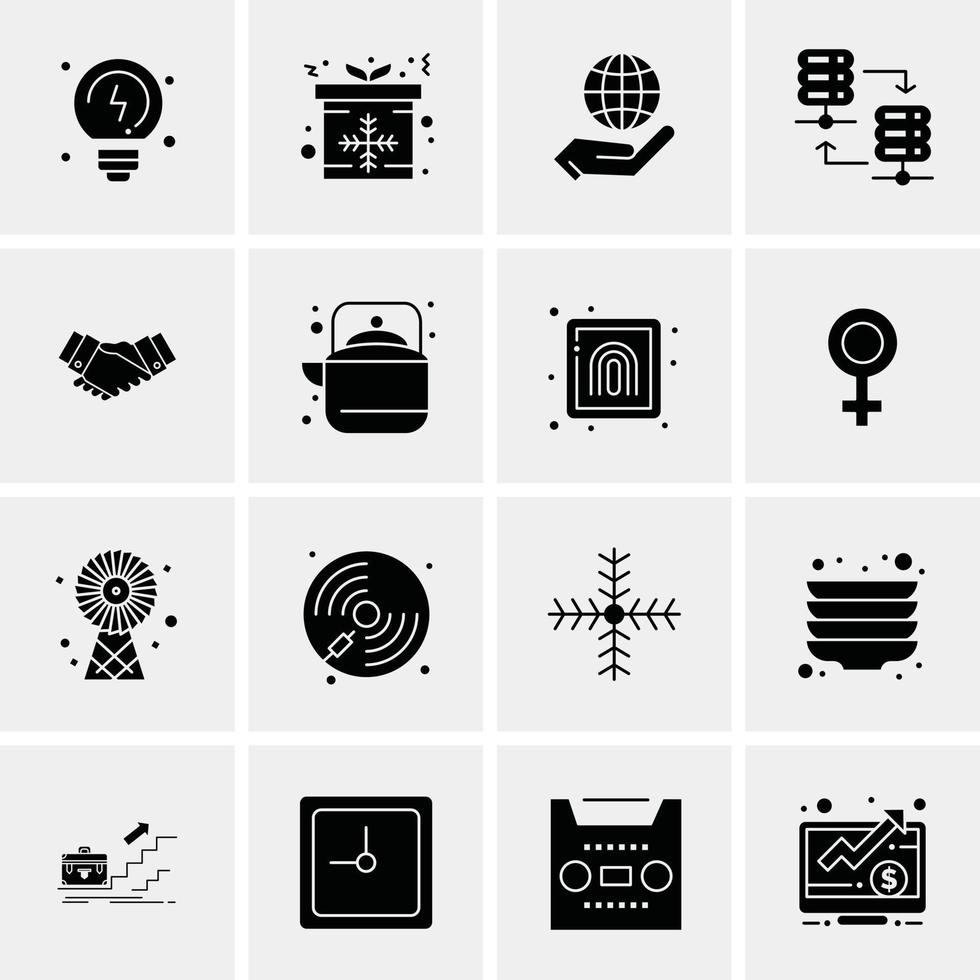 16 iconos de negocios universales vector ilustración de icono creativo para usar en proyectos relacionados con la web y dispositivos móviles