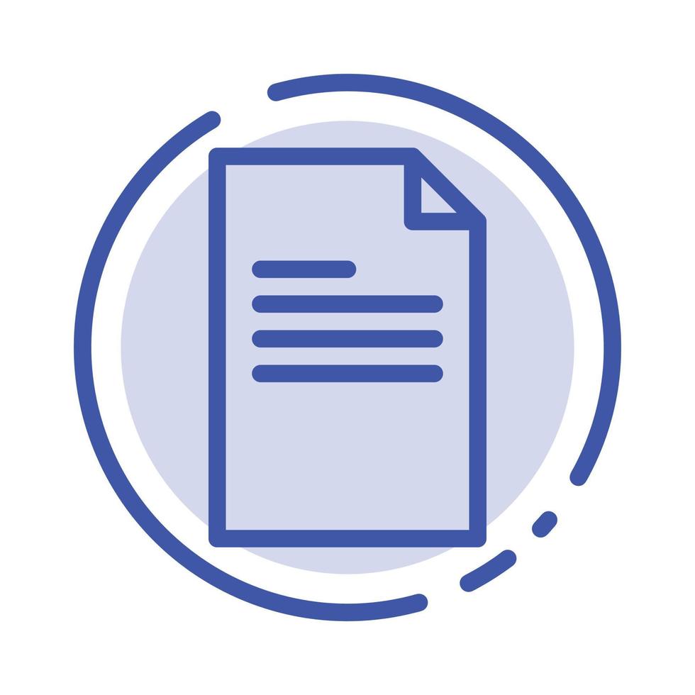 File Text Data Report Blue Dotted Line Line Icon vector