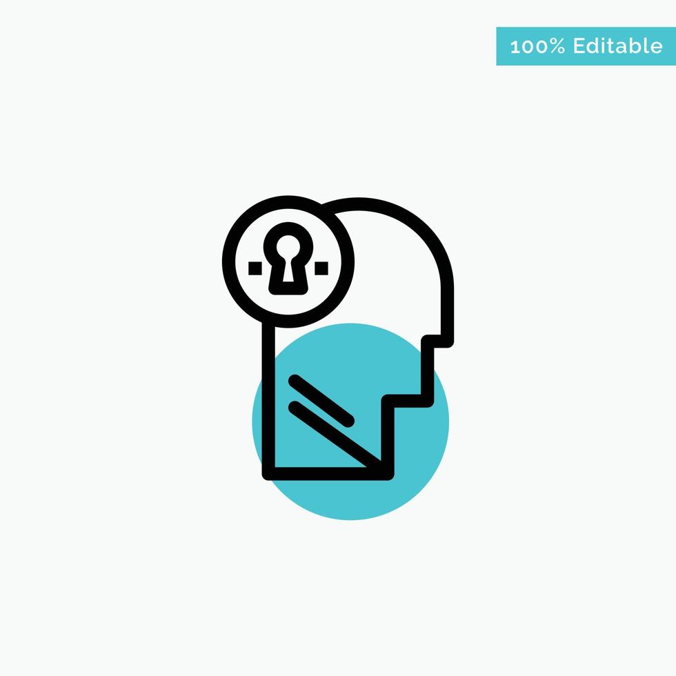 Business Head Idea Mind Think turquoise highlight circle point Vector icon