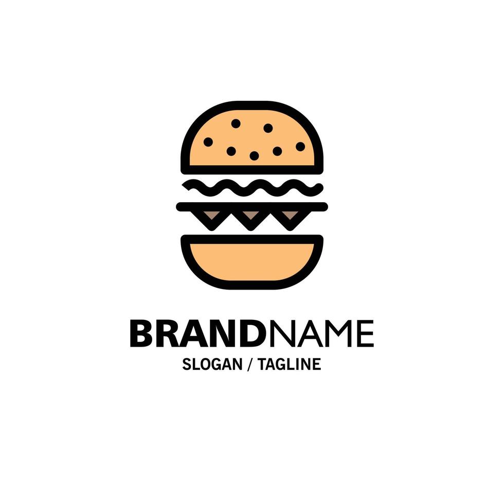 hamburguesa comida comer canadá plantilla de logotipo de empresa color plano vector