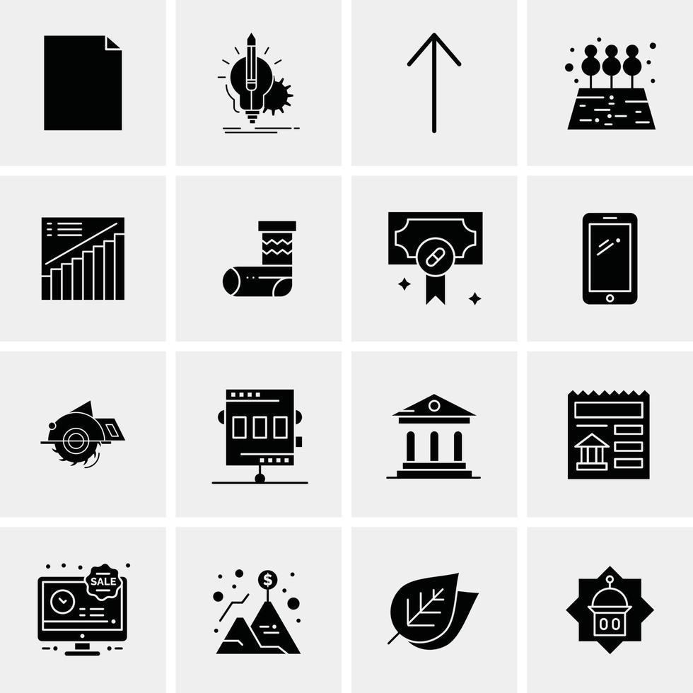 16 iconos universales de negocios vector ilustración de icono creativo para usar en proyectos relacionados con la web y dispositivos móviles