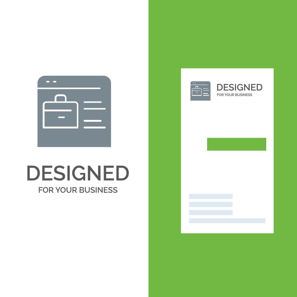 Bag Find Job Job Website Online Portfolio Grey Logo Design and Business Card Template vector