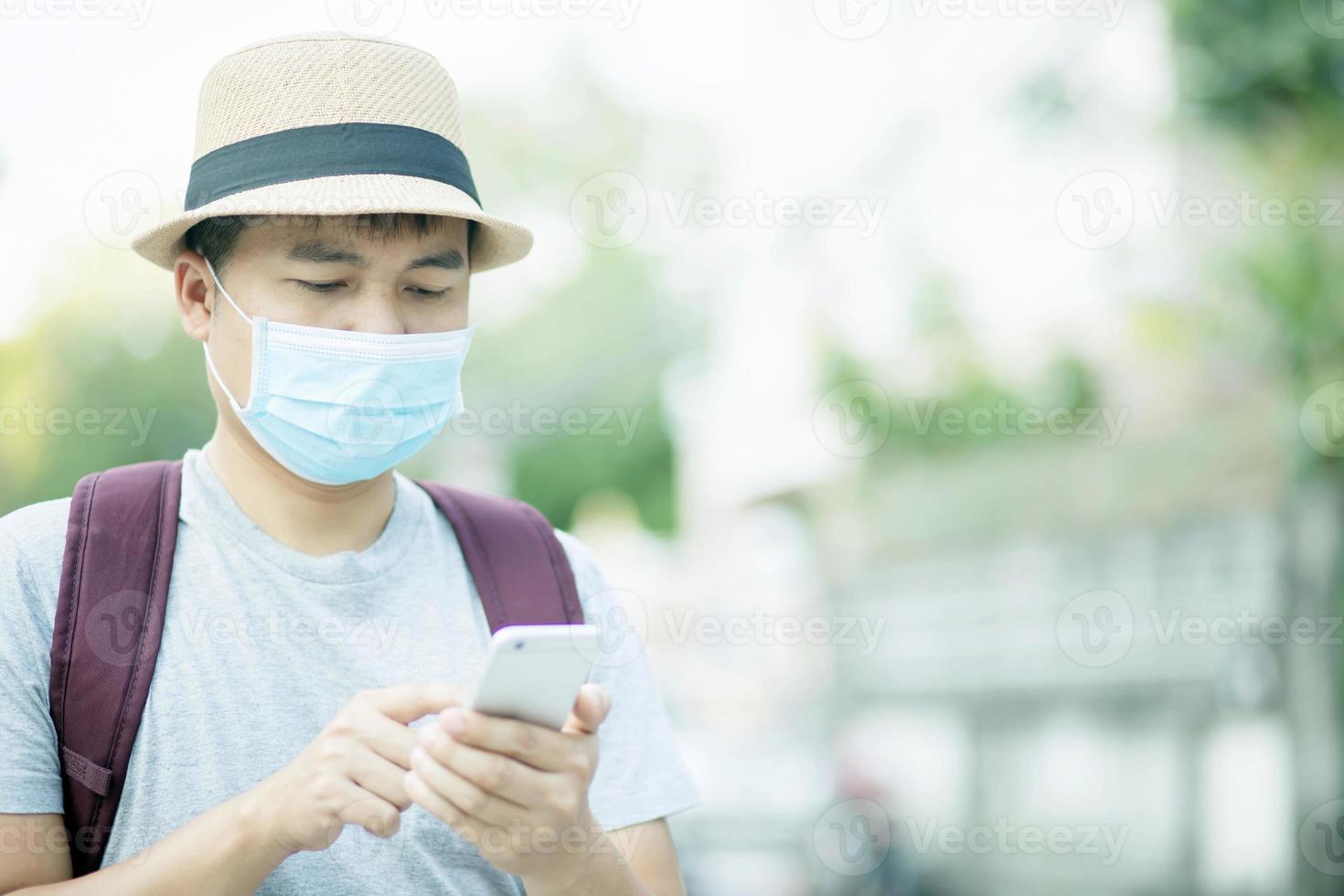 He is checking the risk areas of the covid virus 19. photo