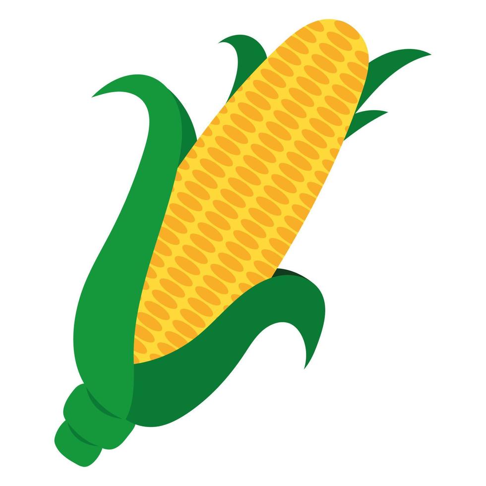 icono de doodle de maíz amarillo maduro vector