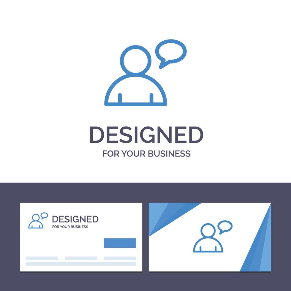 Creative Business Card and Logo template Basic Chatting User Vector Illustration