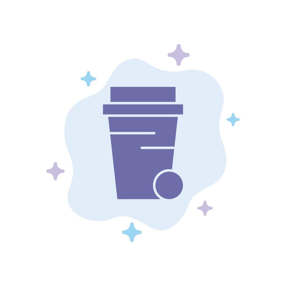 Glass Soup Cleaning Blue Icon on Abstract Cloud Background vector