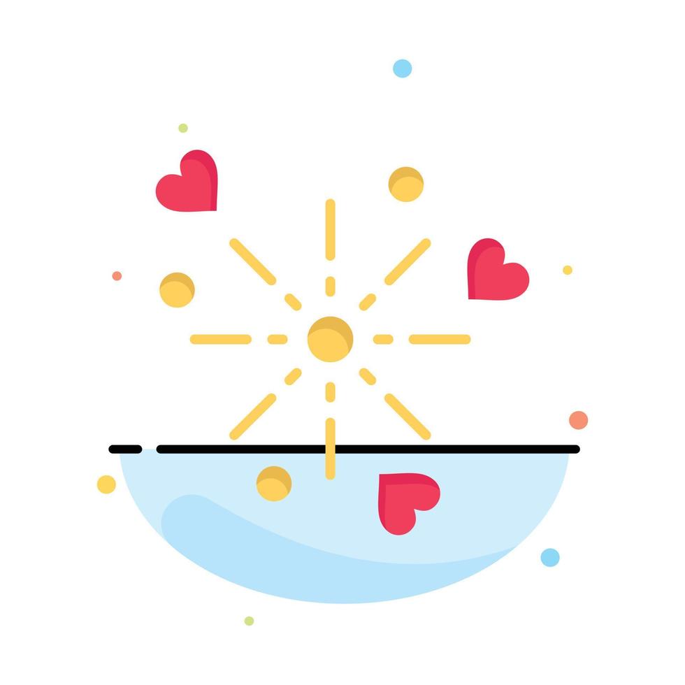 Fireworks Celebration Heart Love Business Logo Template Flat Color vector
