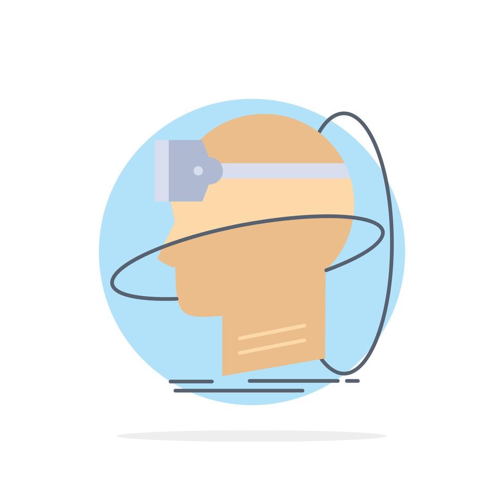 human man reality user virtual vr Flat Color Icon Vector