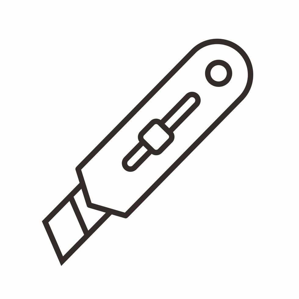 Cutter knife outline icon vector