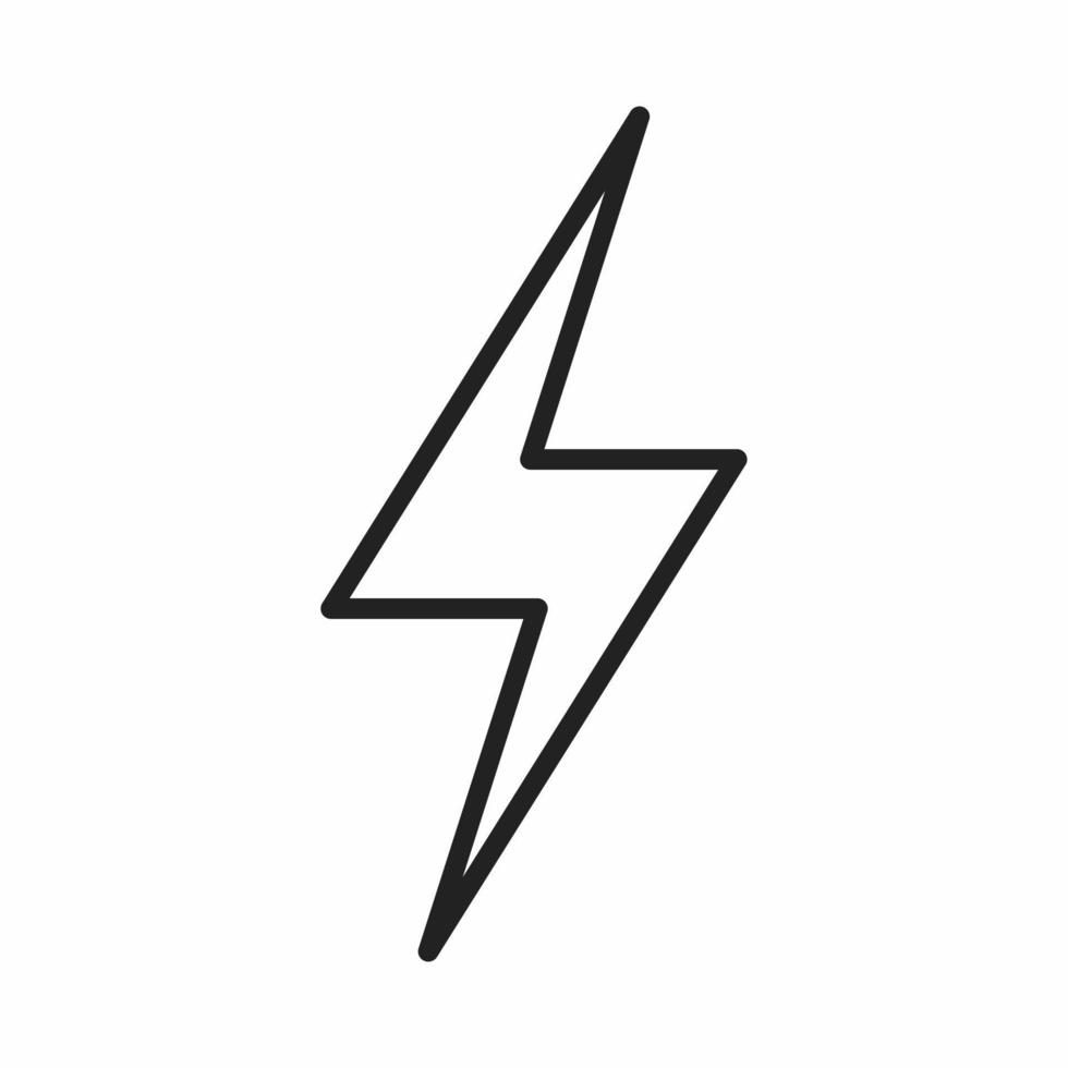 Lightning symbol outline icon vector