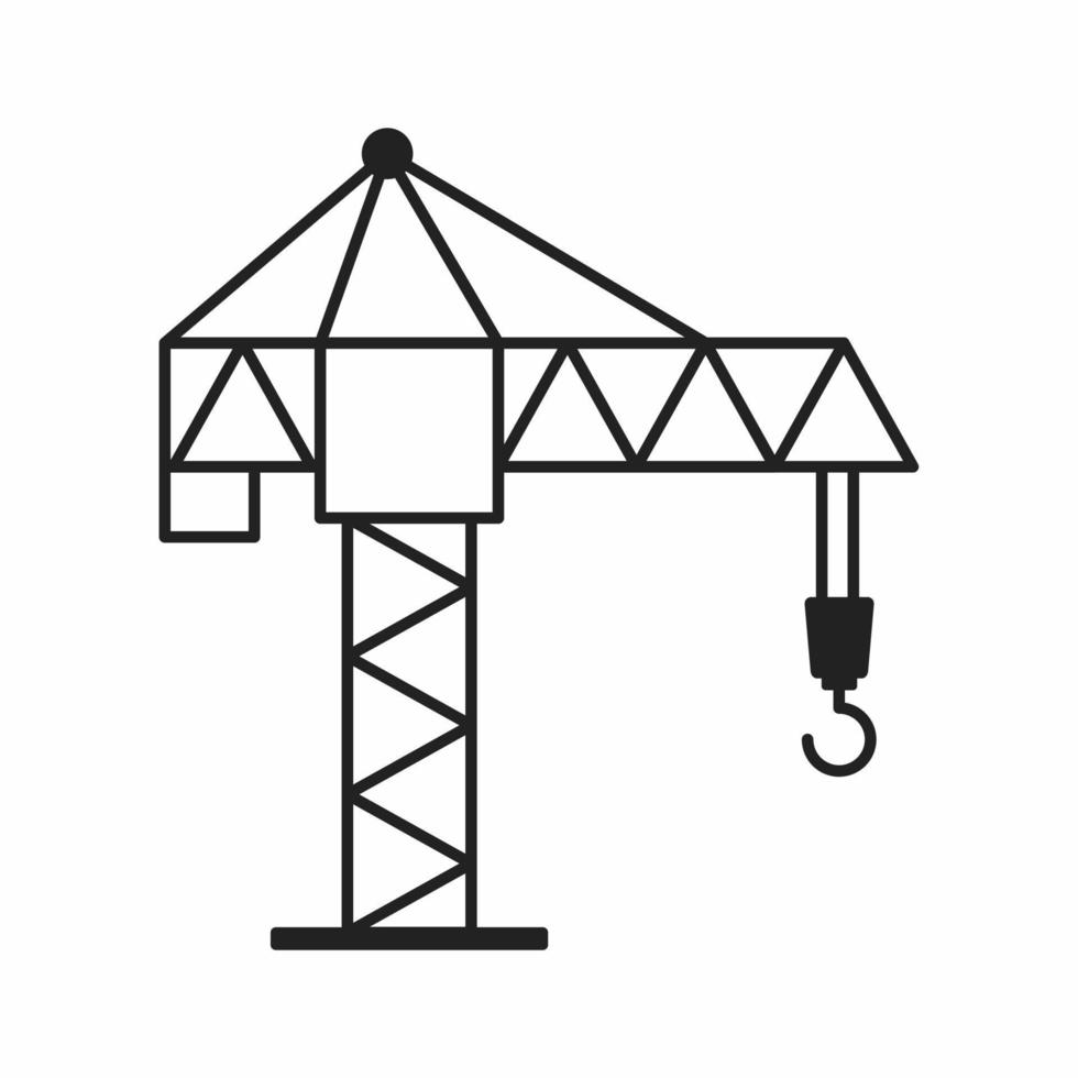 Tower Crane outline Icon vector